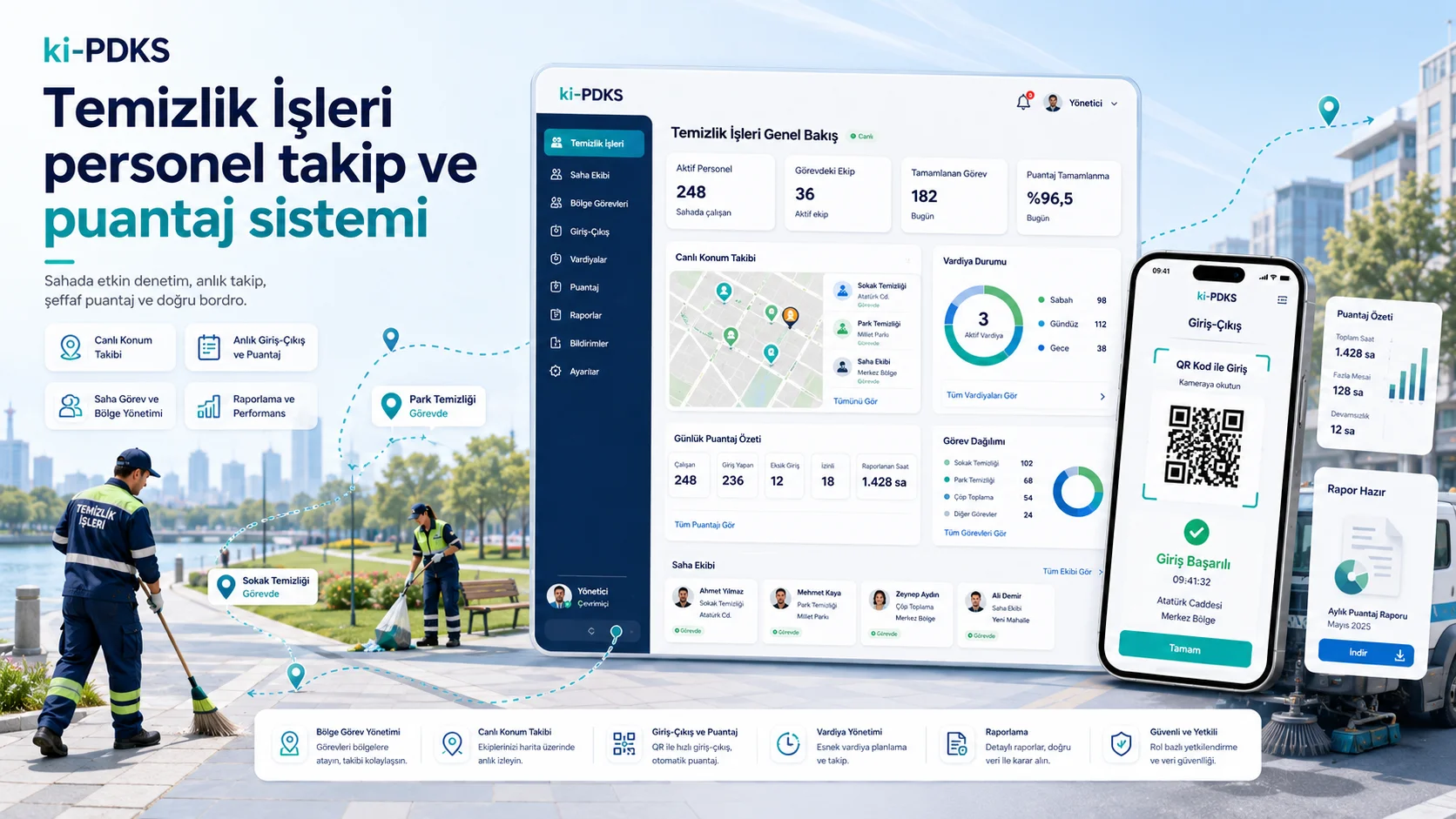 Temizlik İşleri Personel Takip ve Puantaj Sistemi